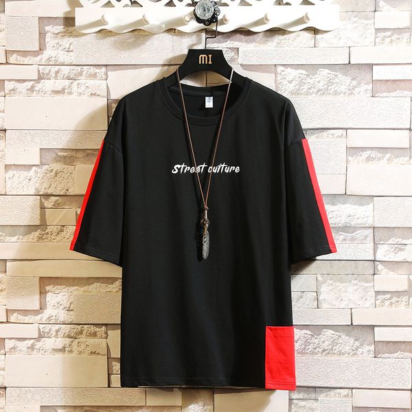 

men's cotton t-shirts compression tee clothes for men summer 2020 man's t-shirts with print harajuku streetwear white tshirt, White;black