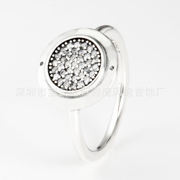 

panjia classic logo ring women's ring all-match diamond ring, Silver