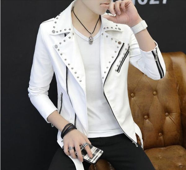 

motorcycle leather jacket men leather coat 2019 new mens clothing outerwear jackets male jackets coats, Black