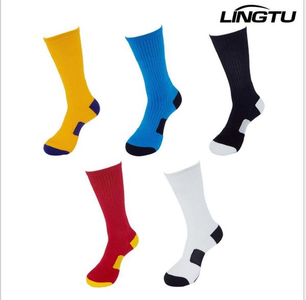 

polyester cotton basketball socks thick men and women sweat-absorbent breathable deodorant towel bottom high tube elite socks, Black