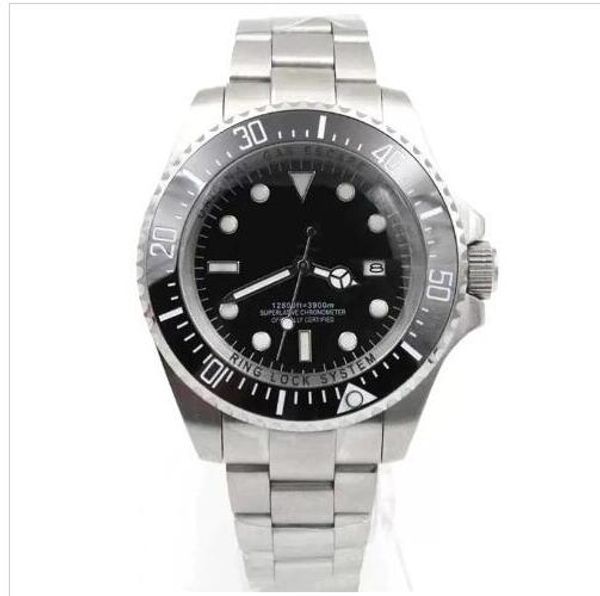 

luxury mens watch deep ceramic bezel sea-dweller sapphire cystal stainless steel with glide lock clasp automatic mechanical mens watches, Slivery;brown