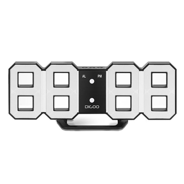 

large 3d led digital wall clock alarm clock with snooze function