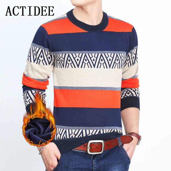 

2017 autumn winter mens fleece pullovers men stripe fashion casual sweaters warm garment velvet sweater for men plus size 3xl 5z, White;black