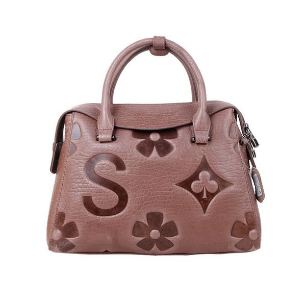 

2020 new layer cowhide women's hand-held retro embossed one shoulder crossbody layer cowhide bag