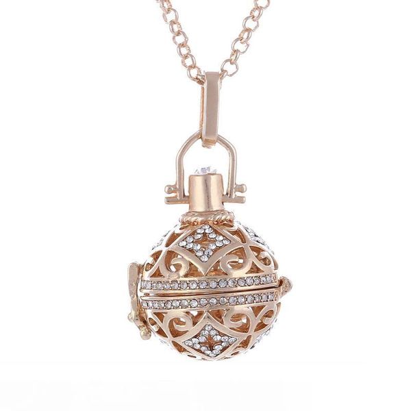 

fashion jewelry angel ball bola metal copper magic box perfume diffuser pregnant women pendant in charm necklace for women christmas gift, Silver