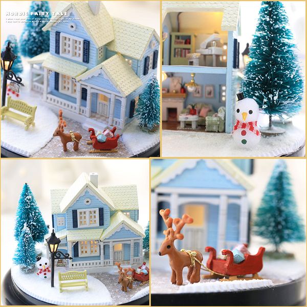

cutebee кукла миниатюрный diy кукольный домик с мебелью деревянный рождественский дом игрушки для детей подарок на день рождения b025 mx2004