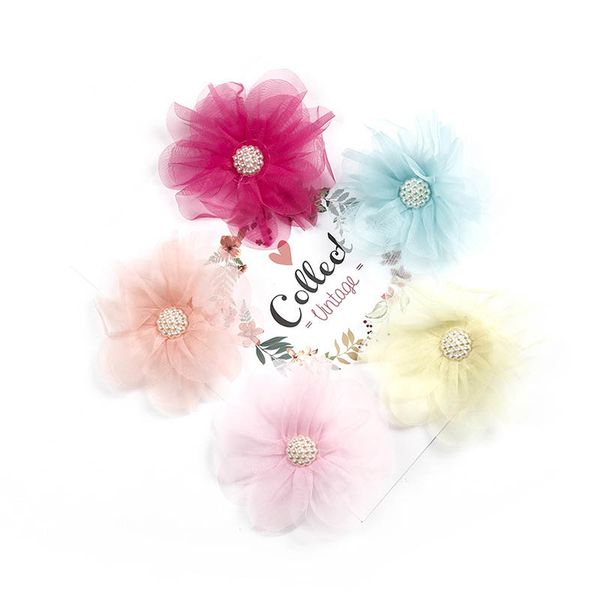 Chiffon Flower Girls Hair Clips Large Floral Princess Hair Clips Kids Barrettes Fashion Designer Hair Accessories For Kids A6463 Boutique Hair
