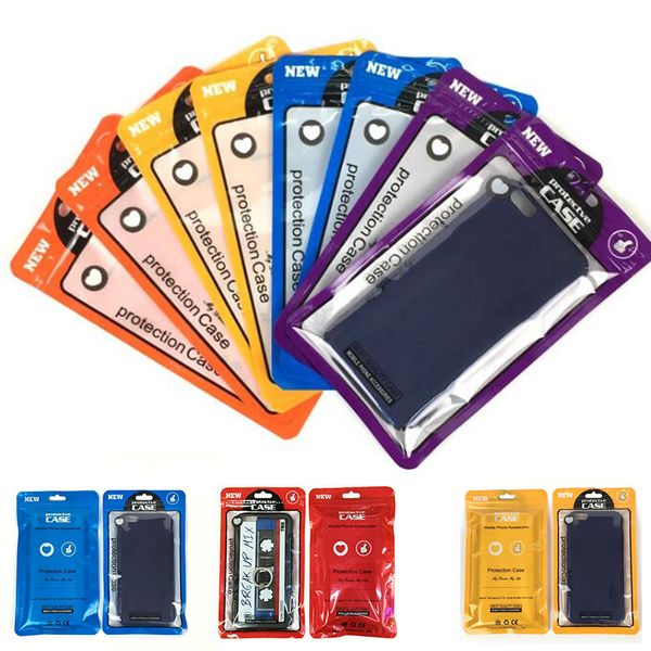 

12*21cm mobile phone shell data line packing bag plastic opp retail packaging package pouch bag for mobile cell phone cable case