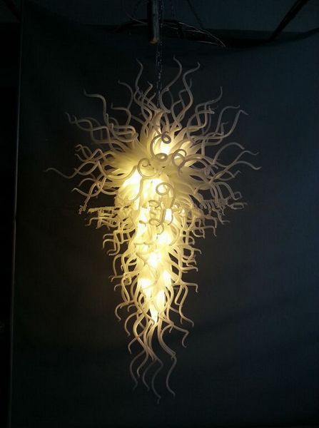 

murano glass art industrial pendant chandelier white color chihuly style hand blown glass large led chandelier light