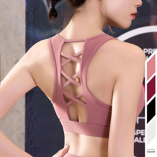 

2019 spring and summer new women's fitness bra without steel ring gathered beauty back vest women's sports yoga underwear 72