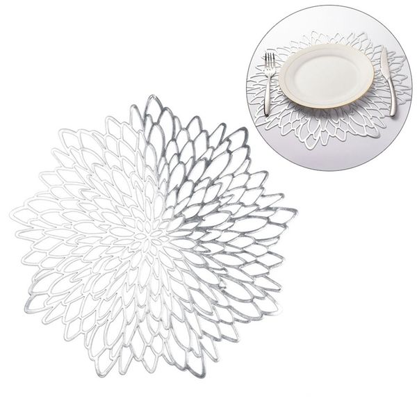 

6pcs pvc placemat for dining table hollow pad coaster pads table bowl mats mats pads