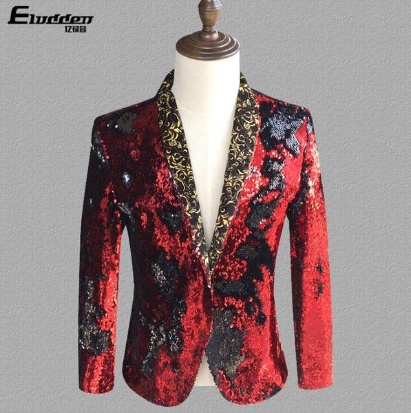 

personality color changing sequins clothes men suits designs homme terno stage singers jacket men blazer dance star style, White;black
