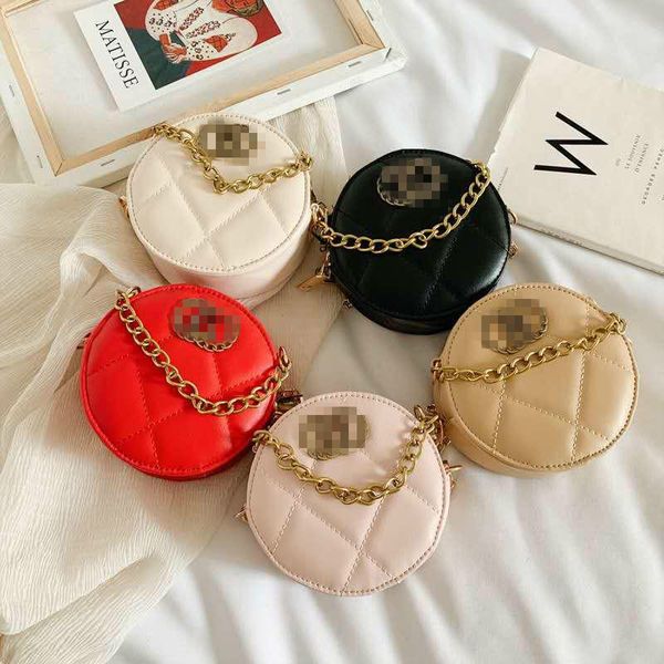 

kids princess chain round handbags 2020 spring fashion round bag girls sweet princess purse children coin bags, Black