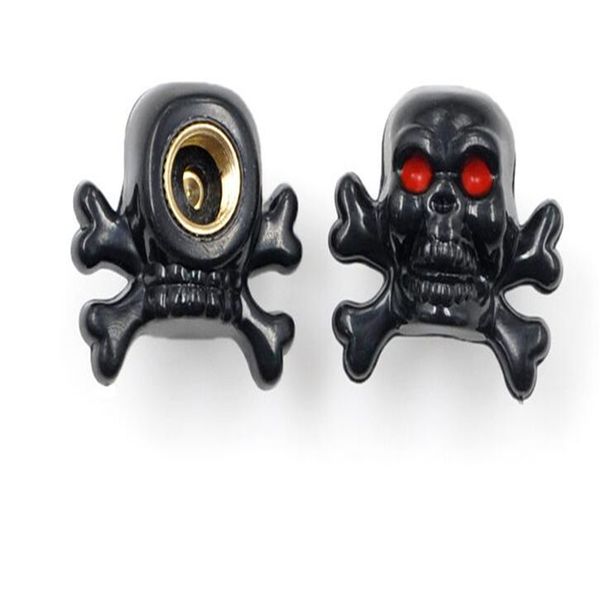 

20pcs/lot car motorcycle bikes abs+copper wheel tyre tire stem rims air valve cap for skull