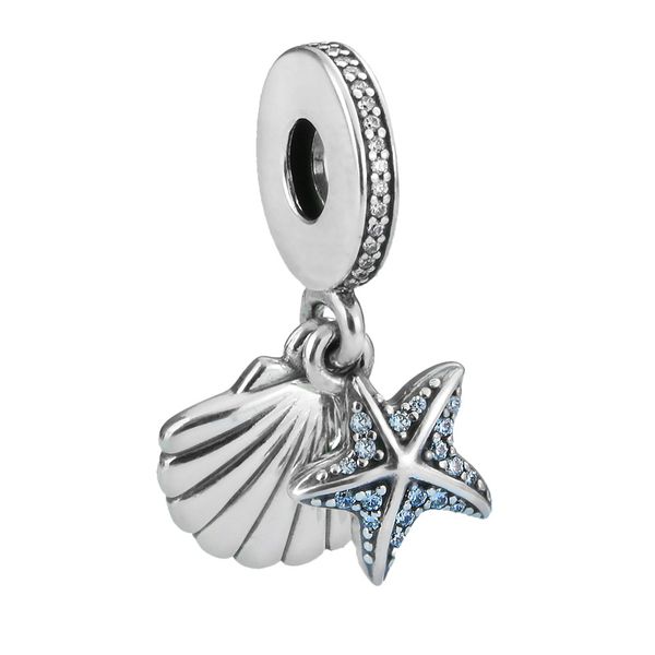 

xiaojing 925 sterling silver summer sea shells and starfish beads charms fit original bracelet jewelry gift for women
