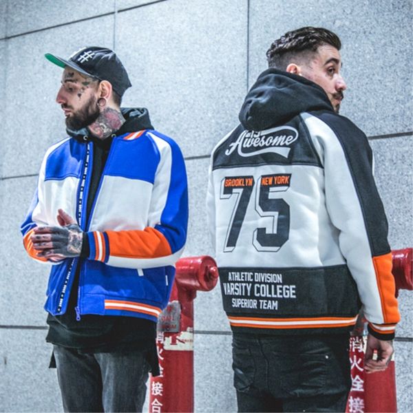 

jacket winter thickening chic brand cotton clothing men's new winter clothing patchwork color cotton coat male, Black