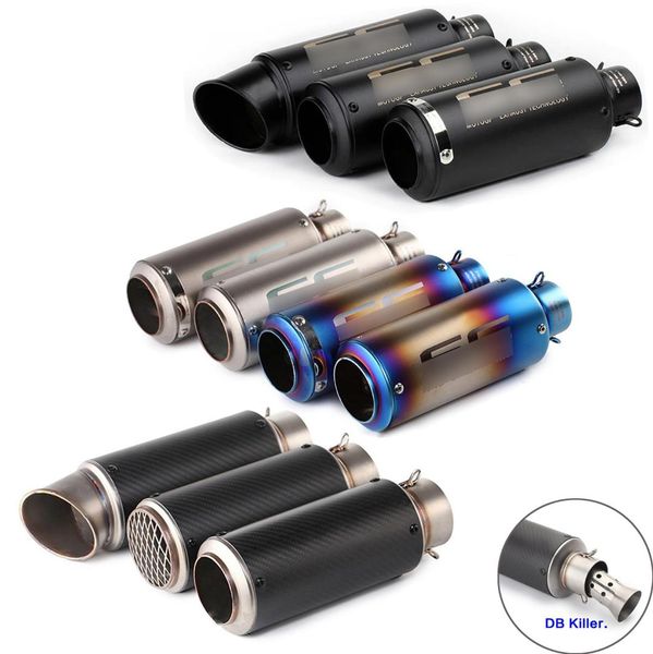

51mm 60mm universal motorcycle exhaust muffler carbon fiber escape exhaust db killer dirt bike scooter for sc project bws pcx