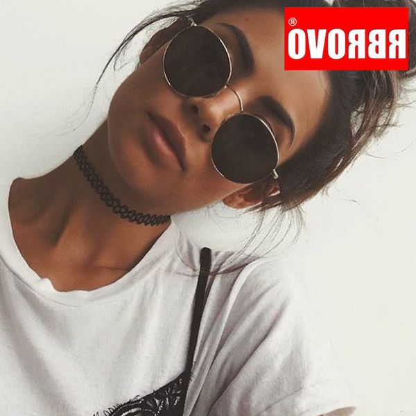 

oval vintage rbrovo classic 2019 sunglasses women/men eyeglasses street beat shopping mirror oculos de sol gafas uv400, White;black