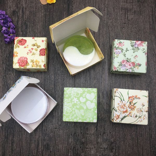 

2 size handmade soap box flower printing craft paper gift box cardboard packaging jewelry boxes