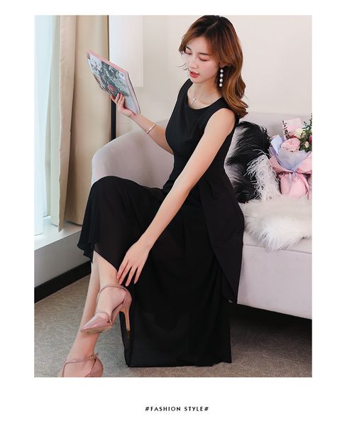 

wither black sleeveless fashion condole knitted dress, Black;gray