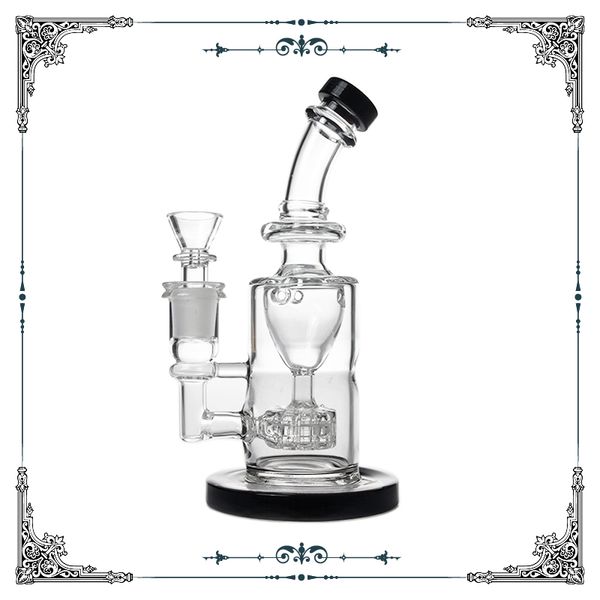 

Бонг 8 дюймов высотой Торус даб Rig стекло бонг перколятор корзина матрицы крепкая барботер воды курение трубки синий совместный размер 14.4 мм