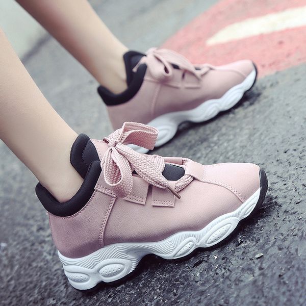 

new women sneakers shoes woman casual flats women's flat shoes autumn breathable round toe lace-up grey teenagers 698, Black