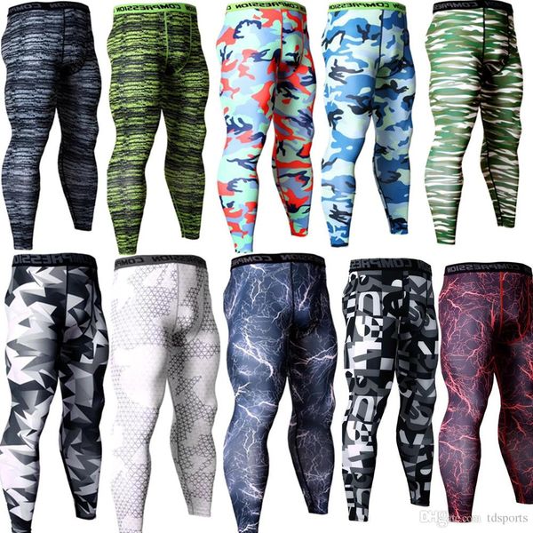 

men leggings men gym compression fitness tights pants jogging sportswear sports trousers leggings running pant, Black;blue