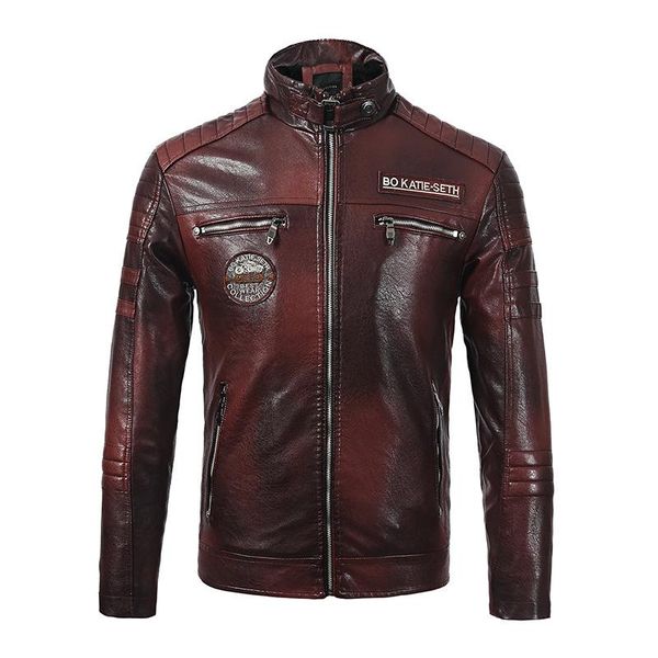 

mens designer jacket leather new brand men leather coat fashion style motorcycle thick jacket windbreaker leather waterproof jacket, Black;brown