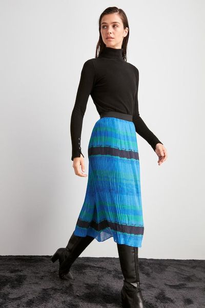 

trendyol beli wheel with color block skirt twoaw20et0137, Black