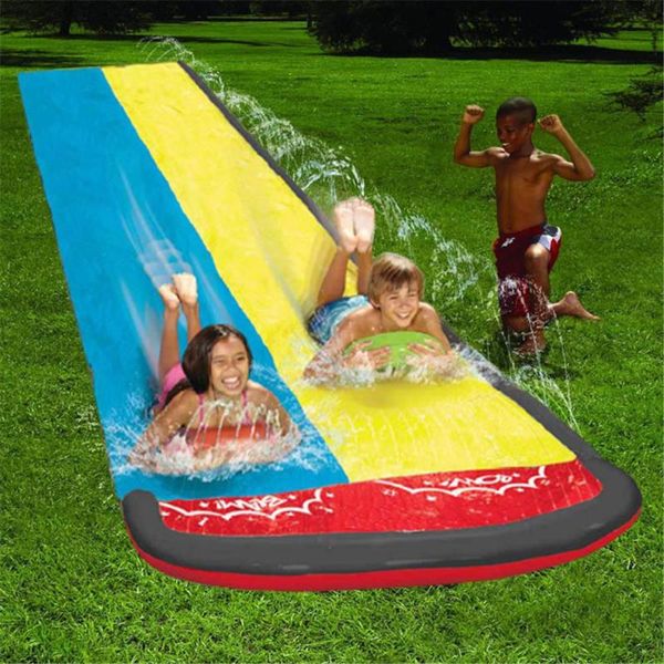 

6.1m surf 'n double water slide inflatable play center slide for children summer backyard swimming pool games outdoor toys