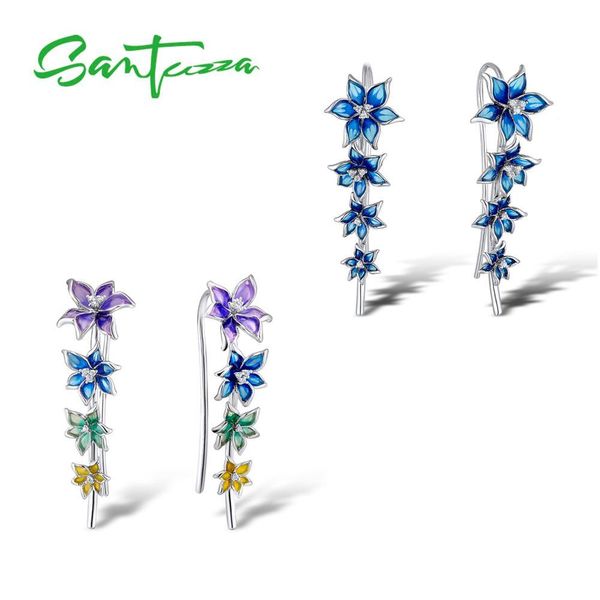 

santuzza silver earrings for girl 925 sterling silver for women colorful enamel flower earrings fashion jewelry