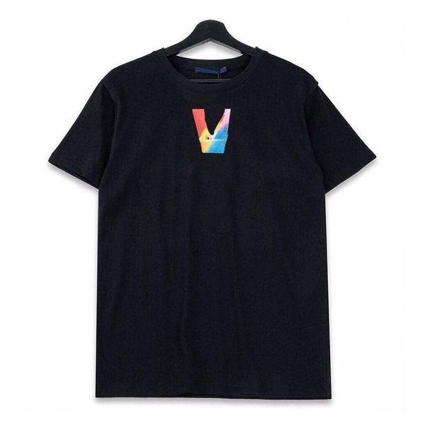 

20ss high street logo letter print tee solid color t-shirt casual short sleeves summer simple men women crewneck tee hfymtx715, White;black