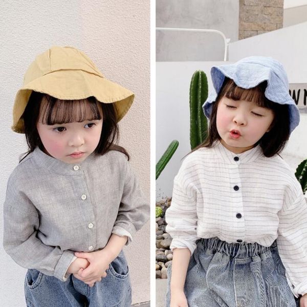 

2020 new girls plaid shirt cotton long sleeve spring fashion girls 1-6t py118, White;black