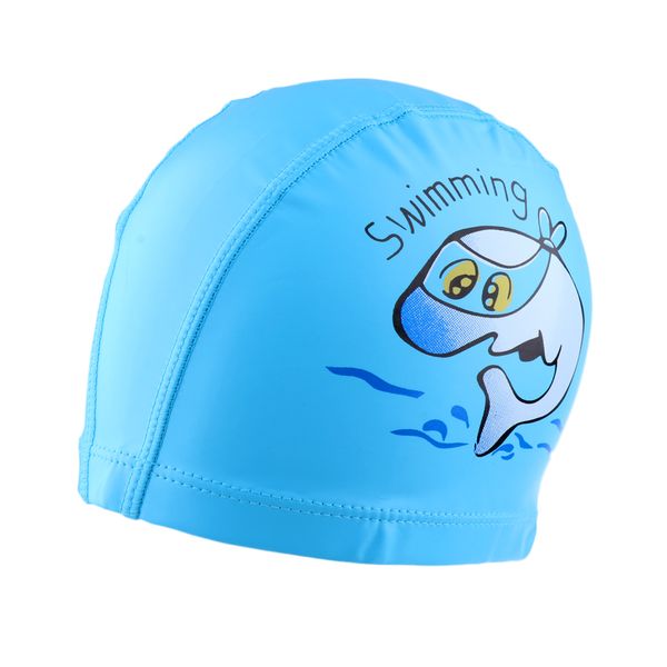 

durable kids cartoon dolphin waterproof water sports swimming swim cap hatearmuffs cap earmuffs cap