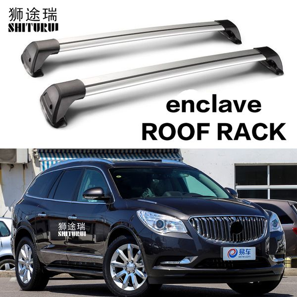 

2 pcs for buick enclave suv 2009-2014 roof bar car special aluminum alloy belt lock led shooting roof rack corss rack