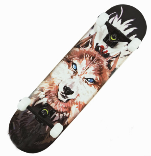 

four wheels of double maple skateboard for children, beginners and teenagers
