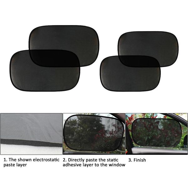 

2pcs brand new static film mesh side window car sunshades insulated car curtains uv sunshade drape window shield