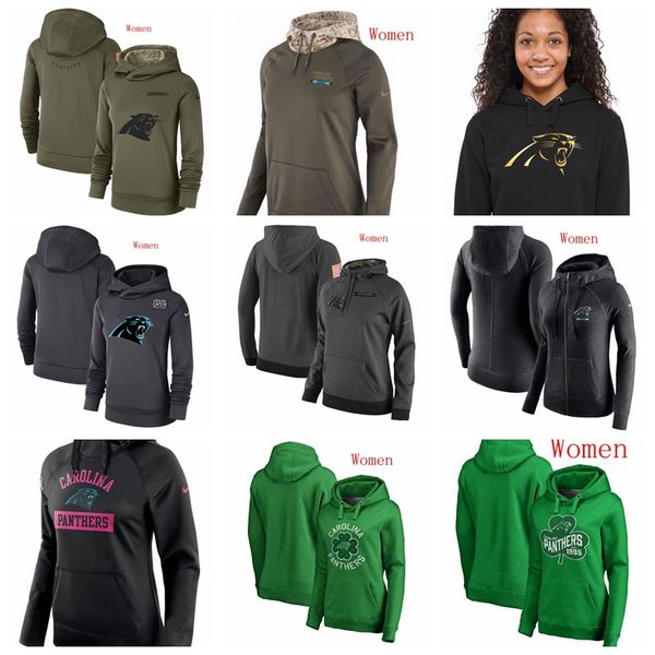 

2019 carolina women style panther salute to service sideline breast cancer awareness circuit performance pullover hoodie, Blue;black