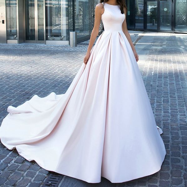 

нежный атлас знаменитости свадебные платья sheer back кристаллы бисером свадебные платья с судом поезд сексуальные свадебные платья vestido, White