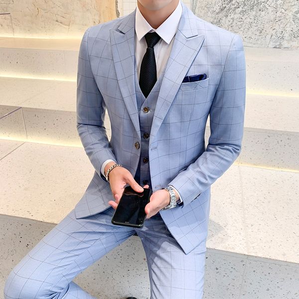 

asian size men plaid suits casual slim fit printed floral for prom party man wedding suits s-5xl single breasted chaqueta hombre, White;black