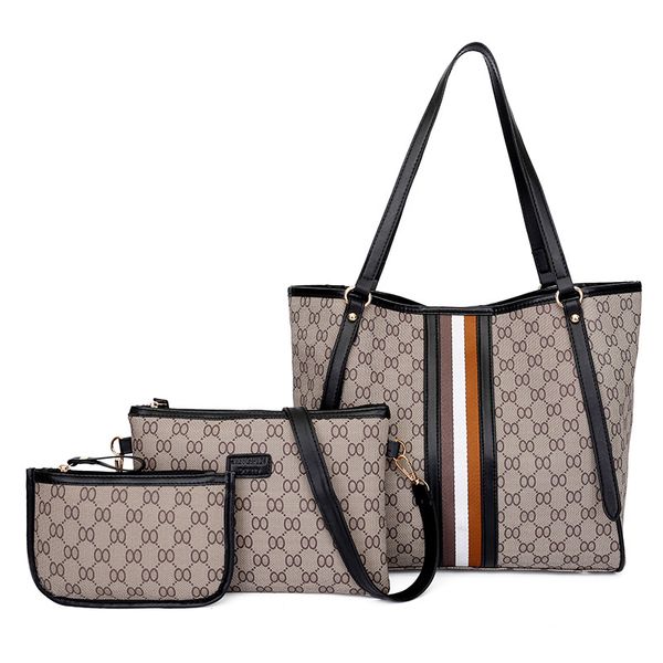 

2019 new style different size bags printed bucket shoulder women's bag 3pcs set casual fashion cross-body shopping big bag