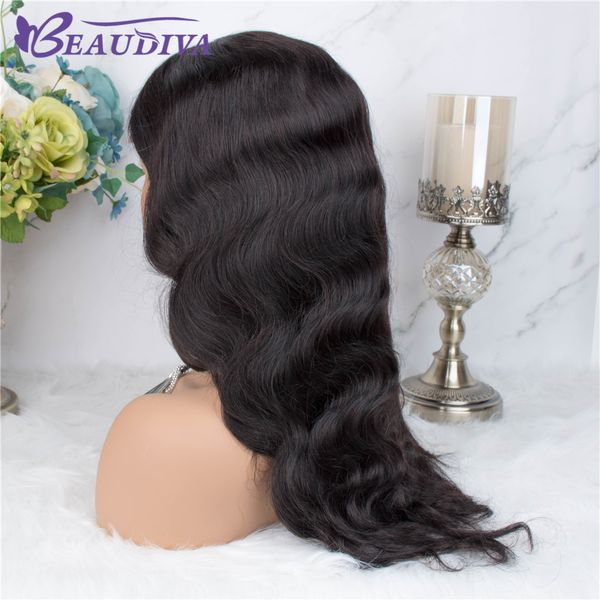 

body wave 4*4 lace closure wigs middle part human hair wigs pre plucked hairline with baby hair peruvian body wave lace wigs, Black;brown