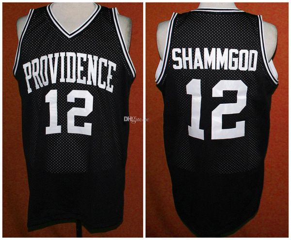 # 12 God Shammgod Providence Bianco Nero Retro Classic College Basketball Jersey Mens Stitched Custom Numero e nome Maglie