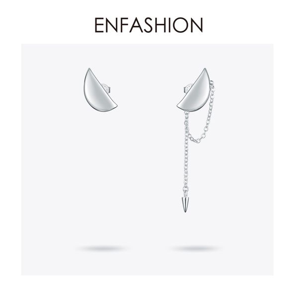 

enfashion punk earlobe line spike stud earrings for women gold color asymmetric tassel small earings fashion jewelry e191129, Golden;silver