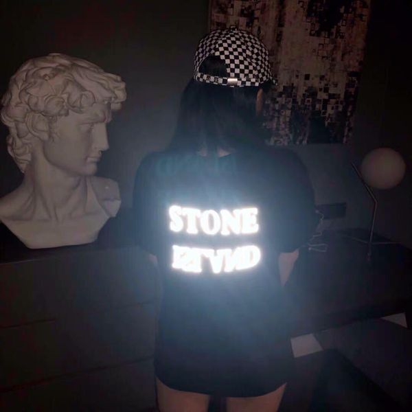 

19ss brand t shirt night illuminate men women casual tshirts cotton breathable short sleeve designer fahsion clothing m-xxl, White;black