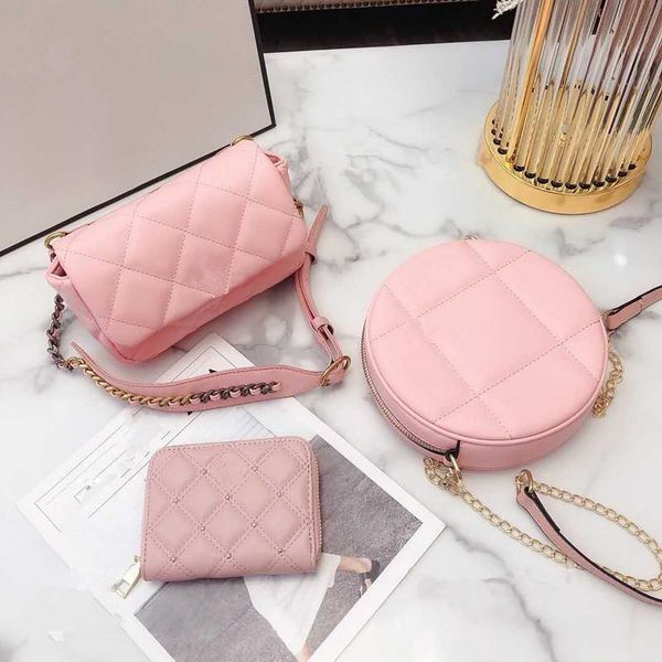 

2020 бренд моды роскошь дизайнер сумки женские моды сочетание модель одного плеча мешок + круглый мешок хлеба, кошелек