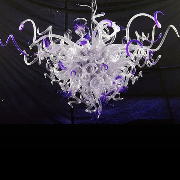 

wholesale white style murano art glass crystal chandelier home decorative color hand blown glass chain pendant lamp energy saving light