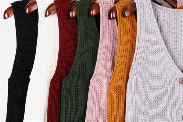

korean sweater women khaki purple green yellow brown black sweater vest ladies girls spring winter knitted sweater cardigan, White;black