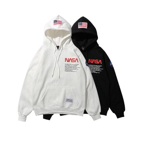 

Совершенно новый НАСА Hoodie Hip Hop Street Sport Мужские дизайнерские толстовки Свободная п