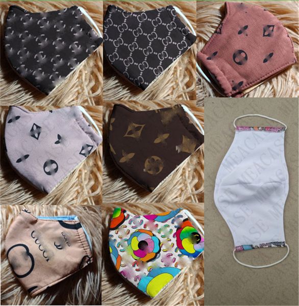 

fashion face masks cartoon letters print masks double layers silk facemask half face mouth cover cycling protector d8307, Blue